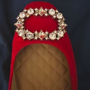 Red Jewel Toed Flats